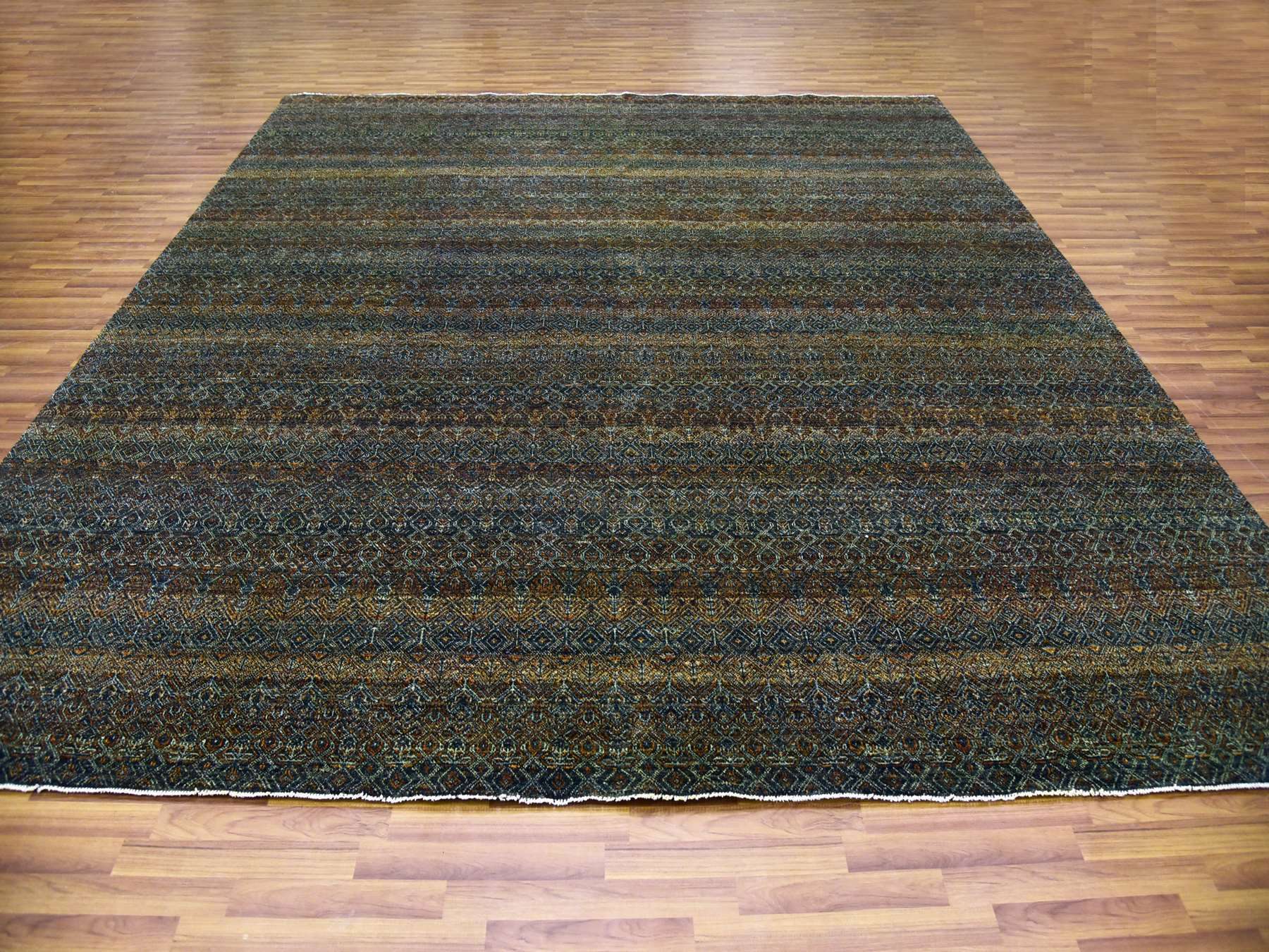 Modern / Contemporary hand-knotted wool rug in Brown, 12' x 12' — SKU O079454 (view 2)
