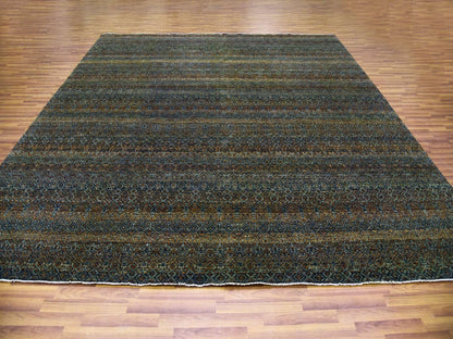 Brown 12'0" x 12'0" Modern / Contemporary Hand knotted Wool Rug - Sku: O079454