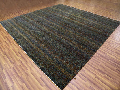 Brown 12'0" x 12'0" Modern / Contemporary Hand knotted Wool Rug - Sku: O079454
