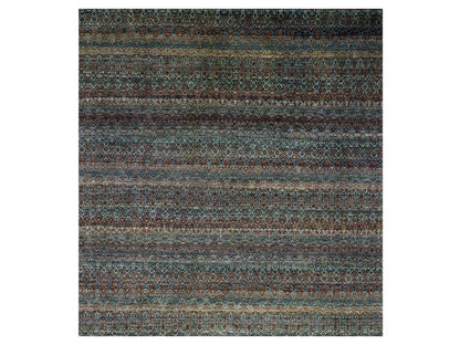 Brown 10'0" x 10'0" Modern / Contemporary Hand knotted Wool Rug - Sku: O079455