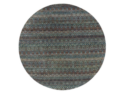 Brown 8'0" x 8'0" Modern / Contemporary Hand knotted Wool Rug - Sku: O079456