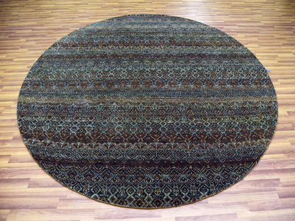 Brown 8'0" x 8'0" Modern / Contemporary Hand knotted Wool Rug - Sku: O079456