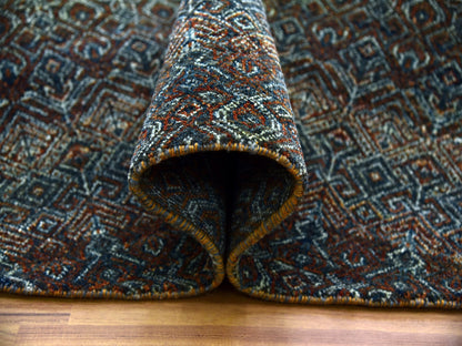 Brown 8'0" x 8'0" Modern / Contemporary Hand knotted Wool Rug - Sku: O079456