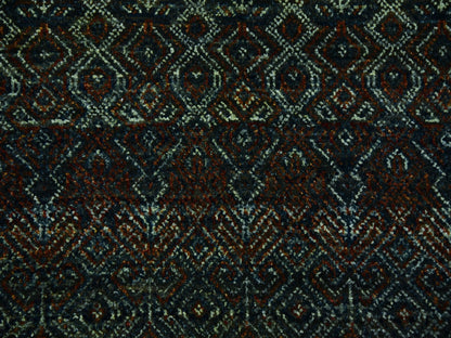 Brown 8'0" x 8'0" Modern / Contemporary Hand knotted Wool Rug - Sku: O079456