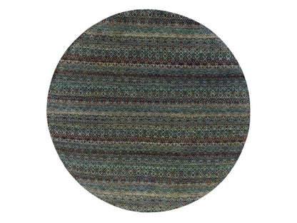 Brown 9'10" x 9'10" Modern / Contemporary Hand knotted Wool Rug - Sku: O079458