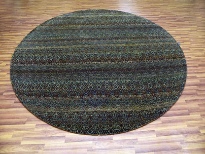 Brown 9'10" x 9'10" Modern / Contemporary Hand knotted Wool Rug - Sku: O079458