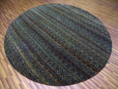 Brown 9'10" x 9'10" Modern / Contemporary Hand knotted Wool Rug - Sku: O079458