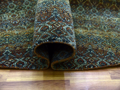 Brown 9'10" x 9'10" Modern / Contemporary Hand knotted Wool Rug - Sku: O079458