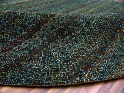 Brown 9'10" x 9'10" Modern / Contemporary Hand knotted Wool Rug - Sku: O079458