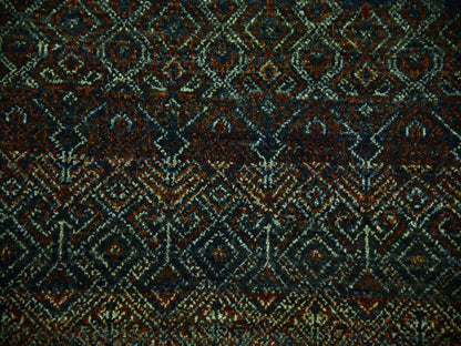 Brown 9'10" x 9'10" Modern / Contemporary Hand knotted Wool Rug - Sku: O079458
