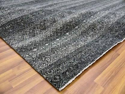 Modern / Contemporary hand-knotted wool rug in Gray, 10' x 13'10" — SKU O079459 (view 6)