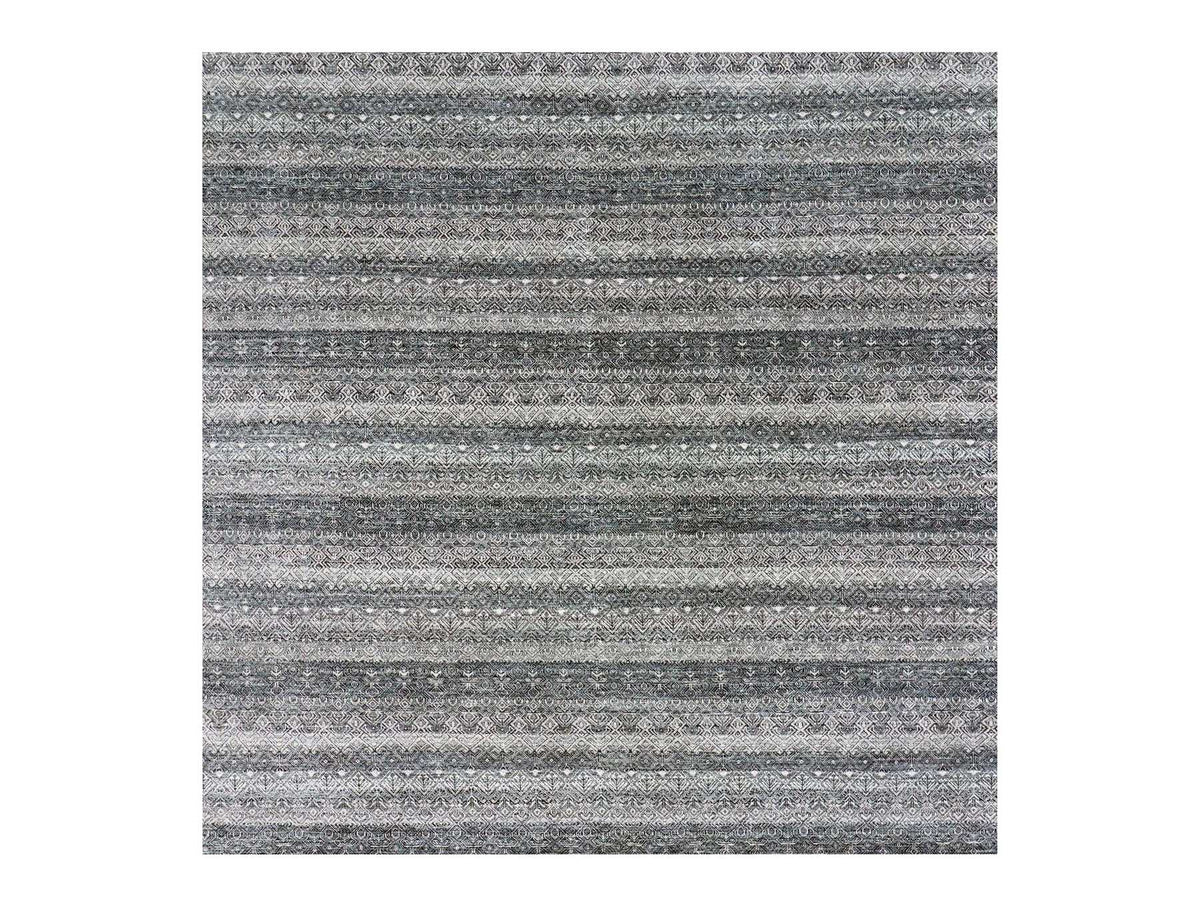 Modern / Contemporary hand-knotted wool rug in Gray, 10' x 10' — SKU O079460