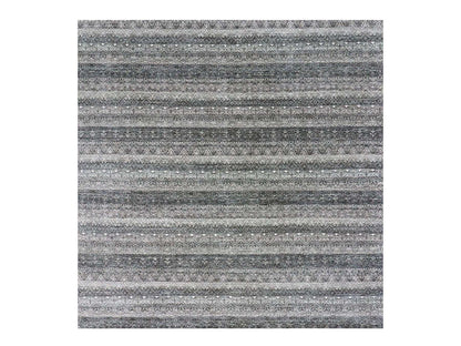 Modern / Contemporary hand-knotted wool rug in Gray, 10' x 10' — SKU O079460