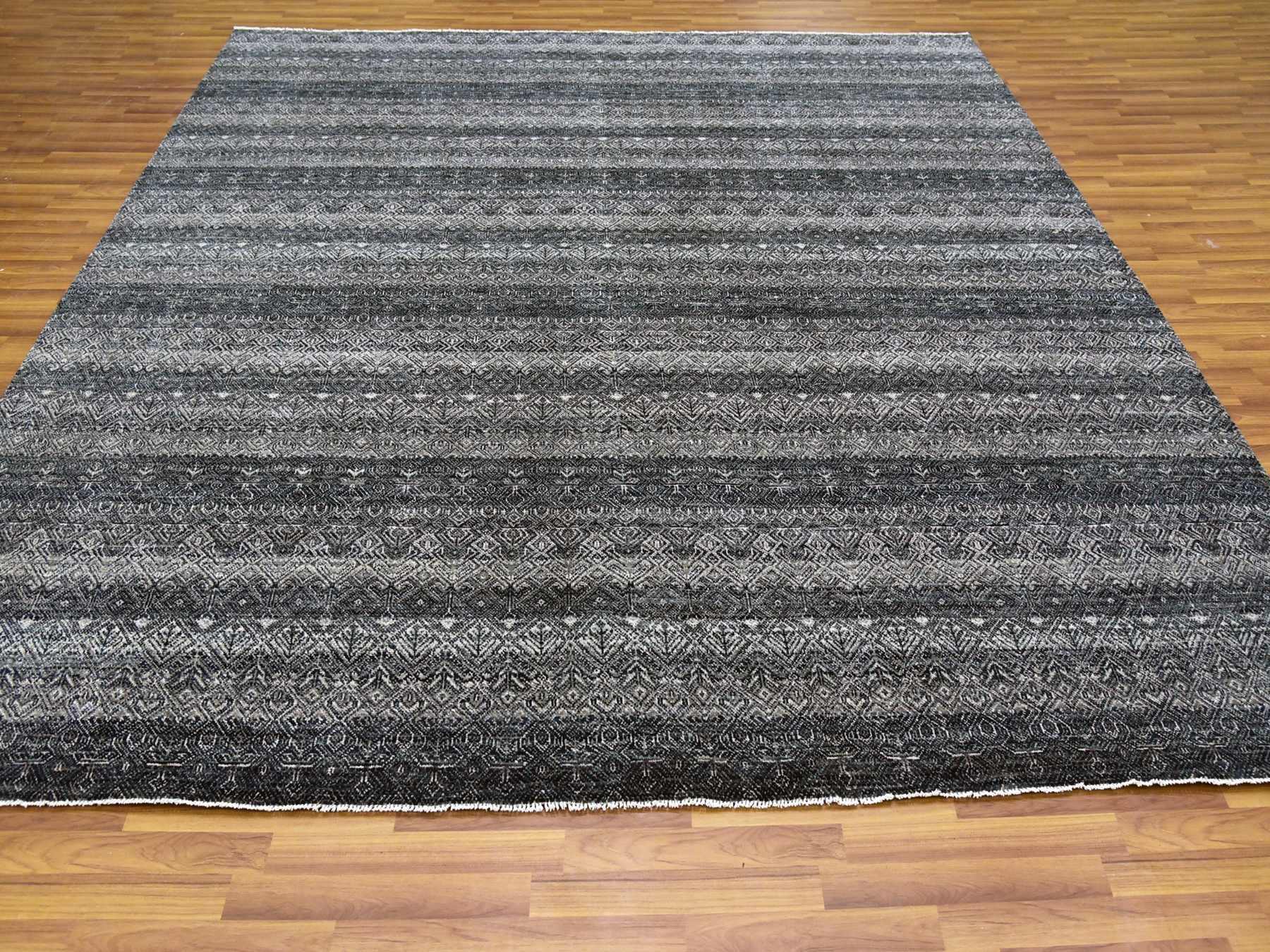 Modern / Contemporary hand-knotted wool rug in Gray, 10' x 10' — SKU O079460 (view 2)