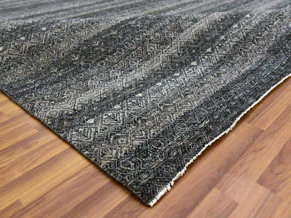 Modern / Contemporary hand-knotted wool rug in Gray, 10' x 10' — SKU O079460 (view 6)