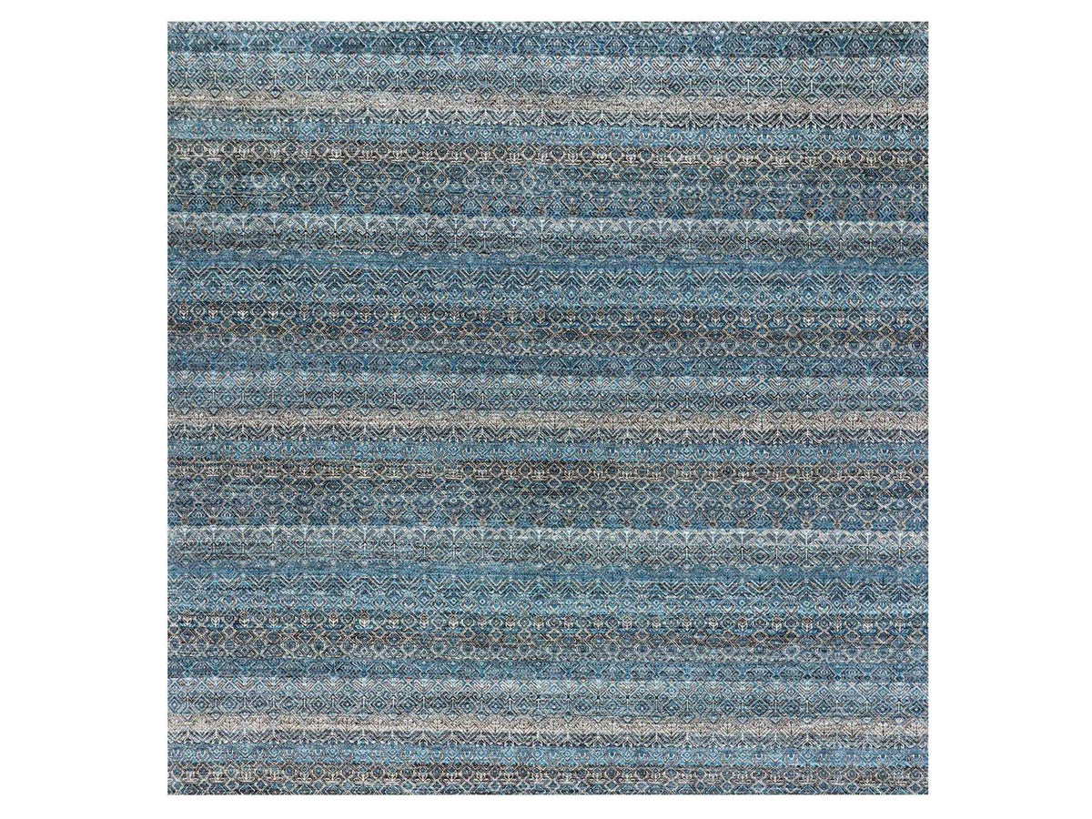 Modern / Contemporary hand-knotted wool rug in Blue, 10' x 10'1" — SKU O079462