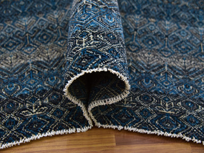Blue 10'0" x 10'1" Modern and Contemporary Hand knotted Wool Rug - Sku: O079462