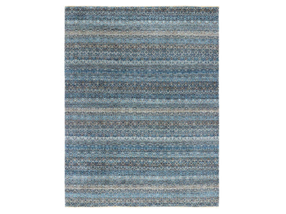 Blue 7'8" x 10'0" Modern and Contemporary Hand knotted Wool Rug - Sku: O079463