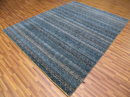Blue 7'8" x 10'0" Modern and Contemporary Hand knotted Wool Rug - Sku: O079463