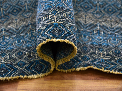 Blue 7'8" x 10'0" Modern and Contemporary Hand knotted Wool Rug - Sku: O079463