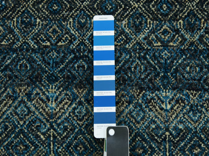 Blue 7'8" x 10'0" Modern and Contemporary Hand knotted Wool Rug - Sku: O079463