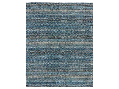 Blue 8'0" x 10'0" Modern and Contemporary Hand knotted Wool Rug - Sku: O079464