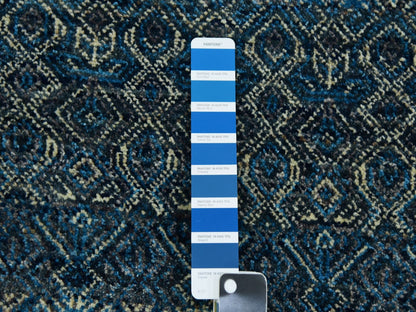Blue 8'0" x 10'0" Modern and Contemporary Hand knotted Wool Rug - Sku: O079464