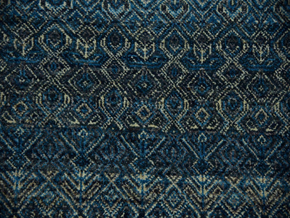 Blue 8'0" x 10'0" Modern and Contemporary Hand knotted Wool Rug - Sku: O079464
