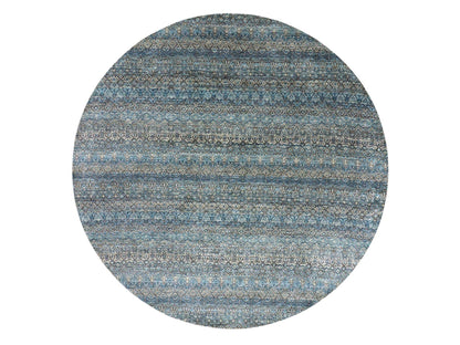 Blue 10'0" x 10'0" Modern and Contemporary Hand knotted Wool Rug - Sku: O079465