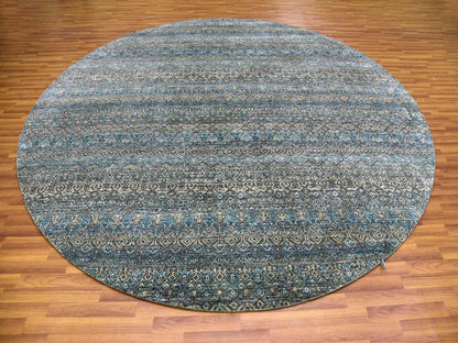 Blue 10'0" x 10'0" Modern and Contemporary Hand knotted Wool Rug - Sku: O079465
