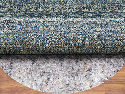 Blue 10'0" x 10'0" Modern and Contemporary Hand knotted Wool Rug - Sku: O079465