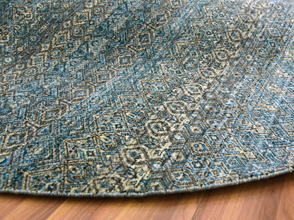 Blue 10'0" x 10'0" Modern and Contemporary Hand knotted Wool Rug - Sku: O079465