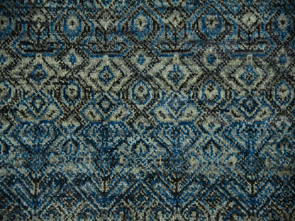 Blue 10'0" x 10'0" Modern and Contemporary Hand knotted Wool Rug - Sku: O079465