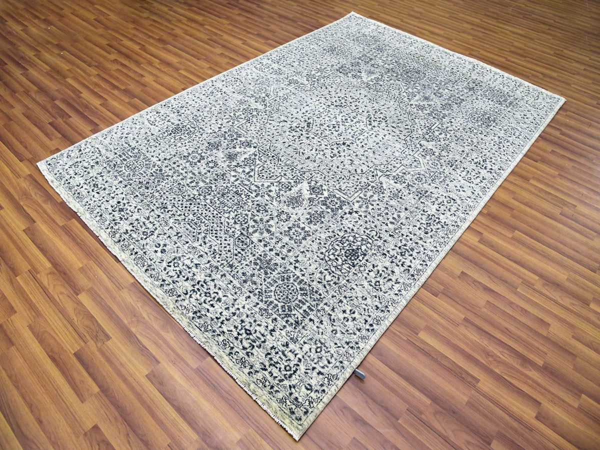 Mamluk Mamluk hand-knotted wool rug in Ivory, 6'1" x 9'3" — SKU O079473 (view 3)