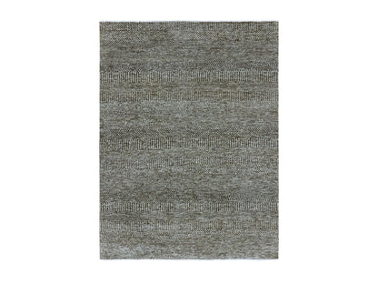 Grey 5'2" x 7'0" Modern / Contemporary Hand knotted Wool Rug - Sku: O079478