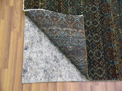 Brown 2'6" x 12'0" Modern / Contemporary Hand knotted Wool Rug - Sku: O079487