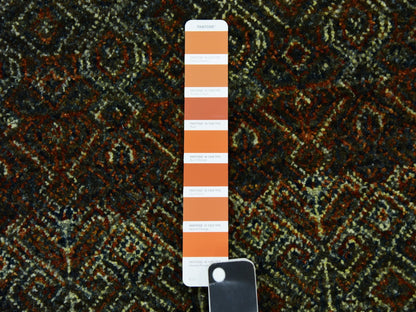 Brown 2'6" x 12'0" Modern / Contemporary Hand knotted Wool Rug - Sku: O079487