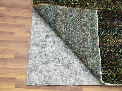 Brown 2'6" x 8'0" Modern / Contemporary Hand knotted Wool Rug - Sku: O079492