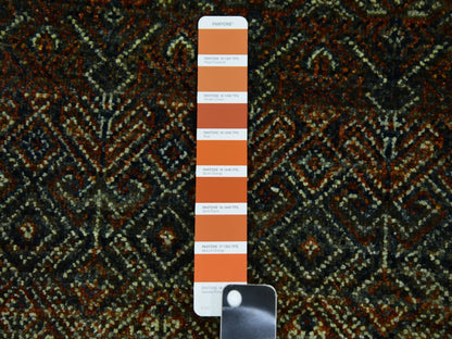 Brown 2'6" x 8'0" Modern / Contemporary Hand knotted Wool Rug - Sku: O079492