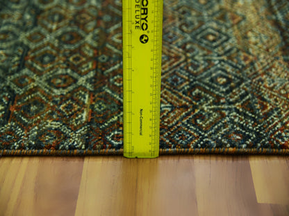 Brown 2'6" x 8'0" Modern / Contemporary Hand knotted Wool Rug - Sku: O079492