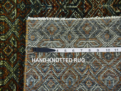Brown 2'6" x 8'0" Modern / Contemporary Hand knotted Wool Rug - Sku: O079492