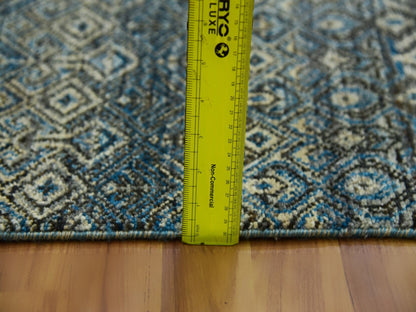 Blue 2'6" x 6'1" Modern and Contemporary Hand knotted Wool Rug - Sku: O079498
