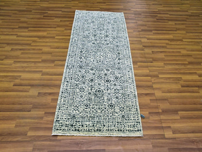 Mamluk Mamluk hand-knotted wool runner in Ivory, 2'6" x 6' — SKU O079501 (view 2)
