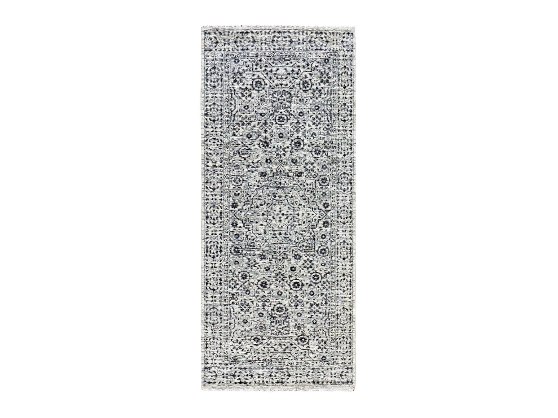 Mamluk Mamluk hand-knotted wool runner in Ivory, 2'7" x 6' — SKU O079502