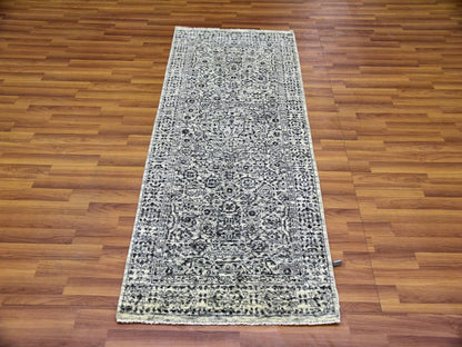 Mamluk Mamluk hand-knotted wool runner in Ivory, 2'7" x 6' — SKU O079502 (view 2)