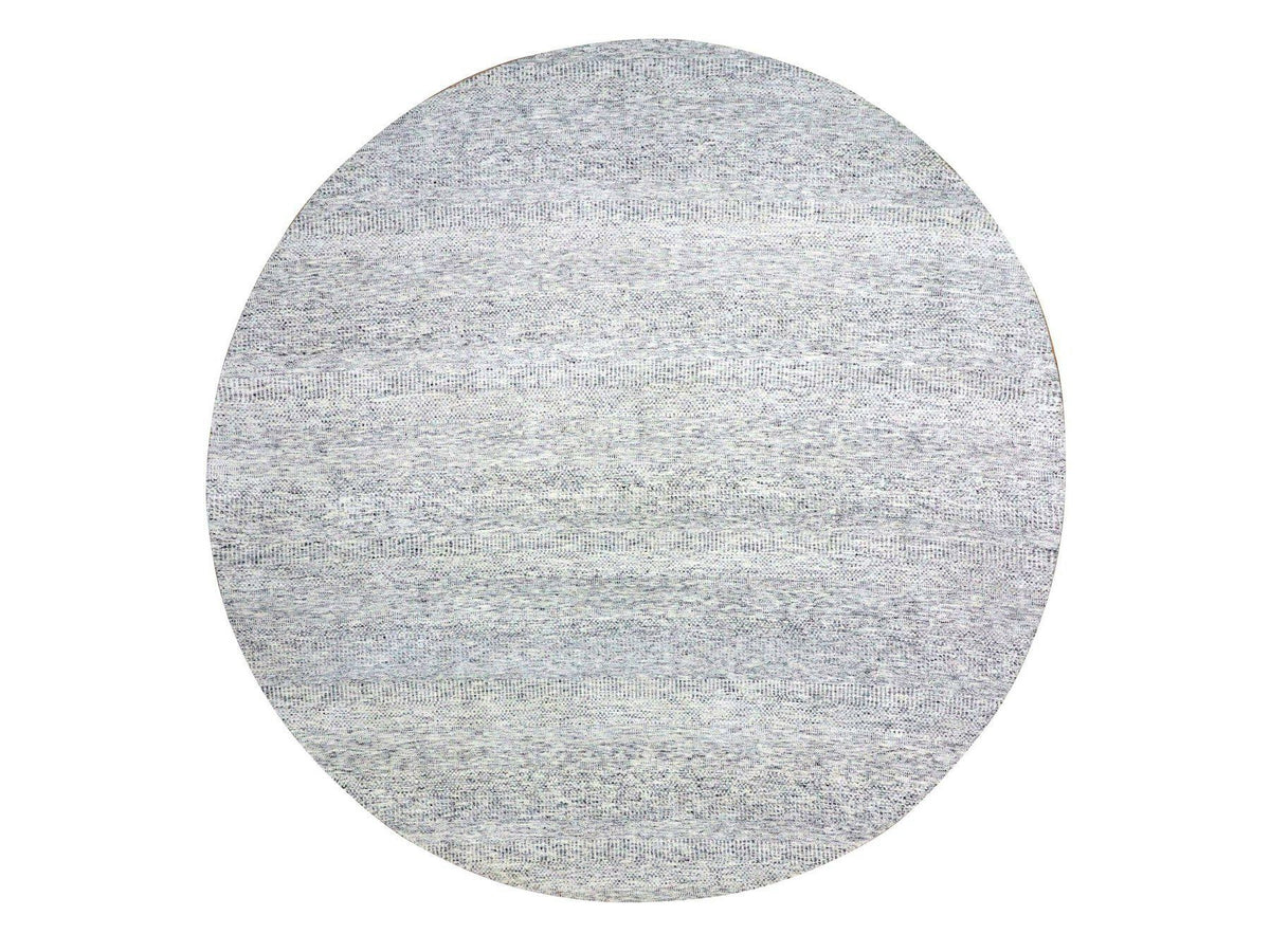 Modern / Contemporary hand-knotted wool rug in Gray, 11'2" x 11'2" — SKU O079507