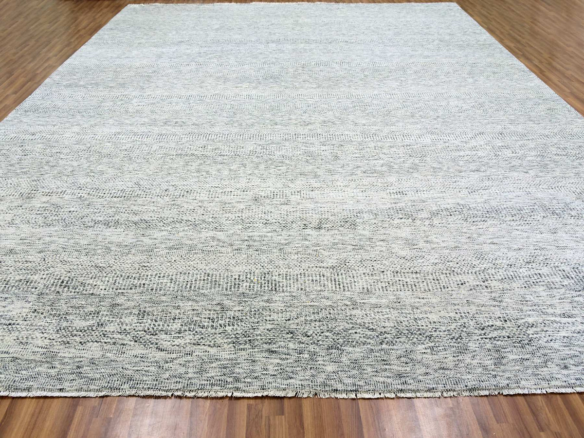Modern / Contemporary hand-knotted wool rug in Gray, 13'11" x 18' — SKU O079510 (view 2)