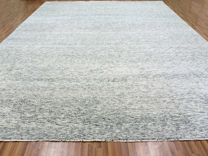 Modern / Contemporary hand-knotted wool rug in Gray, 13'11" x 18' — SKU O079510 (view 2)