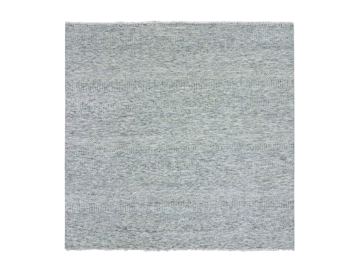 Modern / Contemporary hand-knotted wool rug in Gray, 8' x 8' — SKU O079512