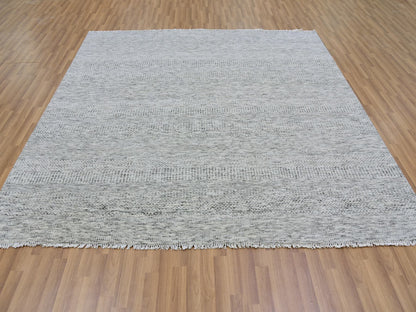 Modern / Contemporary hand-knotted wool rug in Gray, 8' x 8' — SKU O079512 (view 2)